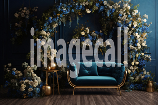 A168 Blue Navy Blue Floral Arch (9)