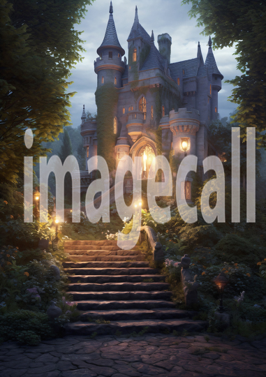 A169 Medieval Castle at Night - Portrait (2)