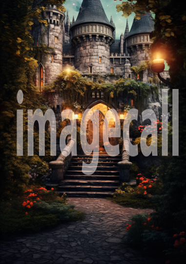 A169 Medieval Castle at Night - Portrait (3)