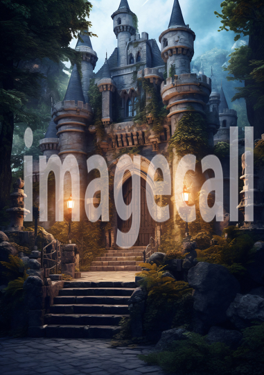 A169 Medieval Castle at Night - Portrait (7)