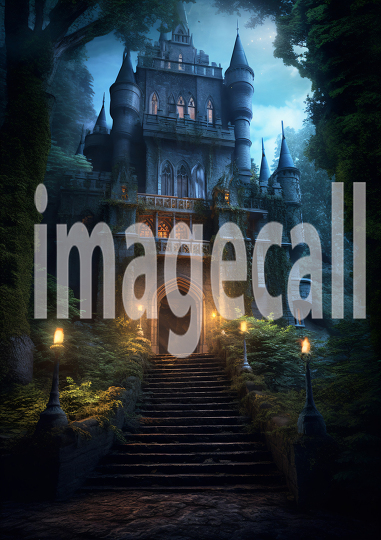 A169 Medieval Castle at Night - Portrait (8)