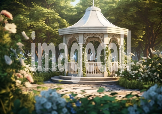 A174 Fantasy Garden Gazebo - Landscape (1)