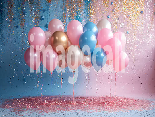 BD0001 - Pink Gold Blue Balloons Backdrop (11)