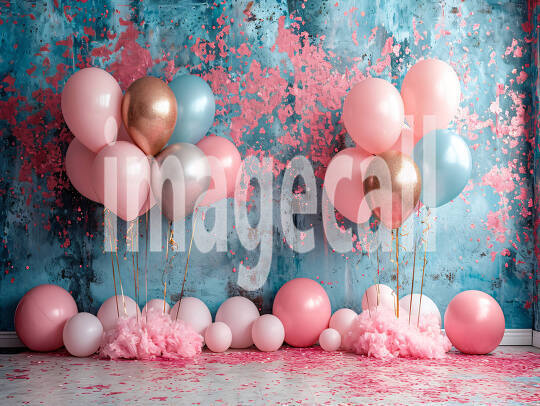 BD0001 - Pink Gold Blue Balloons Backdrop (7)