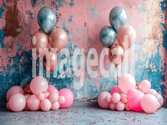 BD0001 - Pink Gold Blue Balloons Backdrop (9)