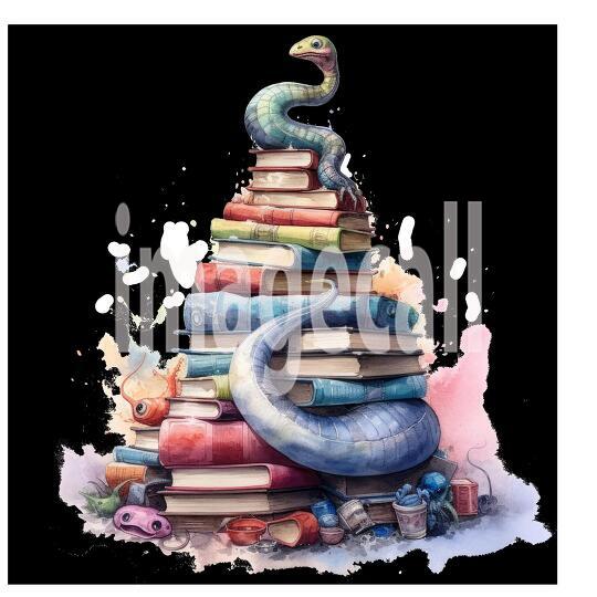 Bookworm Illustration Clipart (10)300dpi