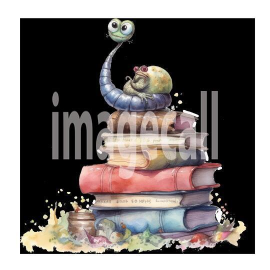 Bookworm Illustration Clipart (11)300dpi