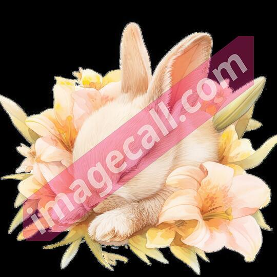 Bunny On Flowers  (8)