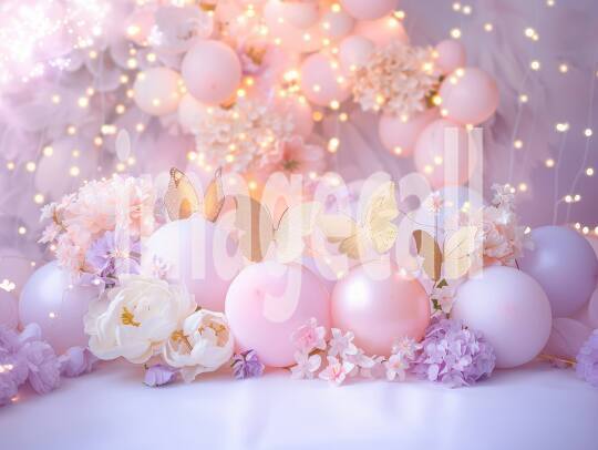 CB0001 - Pastel Pink Gold Balloon Celebration (1)- Destiny Backdrops