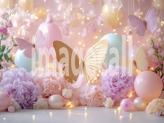 CB0001 - Pastel Pink Gold Balloon Celebration (10)- Destiny Backdrops