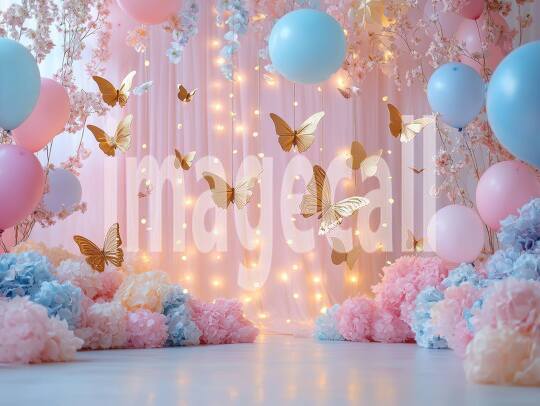 CB0001 - Pastel Pink Gold Balloon Celebration (11)- Destiny Backdrops