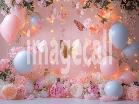 CB0001 - Pastel Pink Gold Balloon Celebration (12)- Destiny Backdrops
