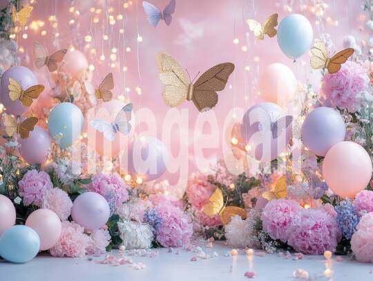 CB0001 - Pastel Pink Gold Balloon Celebration (13)- Destiny Backdrops