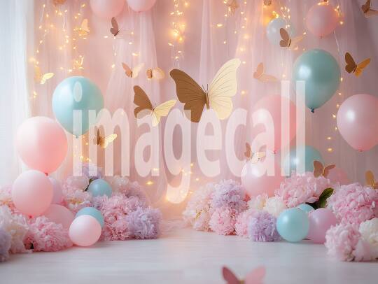 CB0001 - Pastel Pink Gold Balloon Celebration (17)- Destiny Backdrops