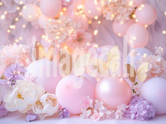CB0001 - Pastel Pink Gold Balloon Celebration (18)- Destiny Backdrops