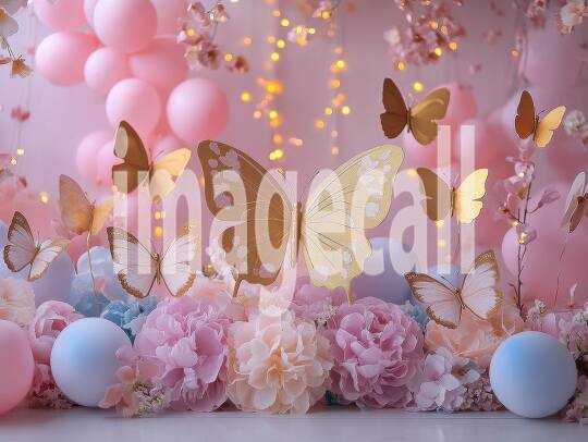 CB0001 - Pastel Pink Gold Balloon Celebration (2)- Destiny Backdrops
