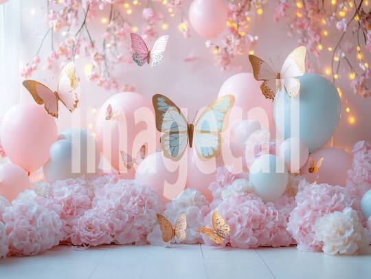 CB0001 - Pastel Pink Gold Balloon Celebration (4)- Destiny Backdrops