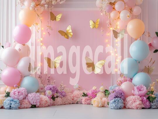 CB0001 - Pastel Pink Gold Balloon Celebration (6)- Destiny Backdrops