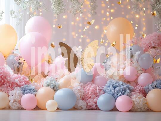 CB0001 - Pastel Pink Gold Balloon Celebration (7)- Destiny Backdrops