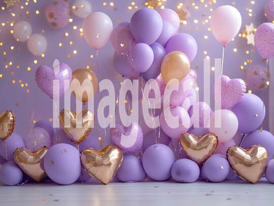 CB0003 - Pastel Purple Gold Balloon Celebration (15)- Destiny Backdrops