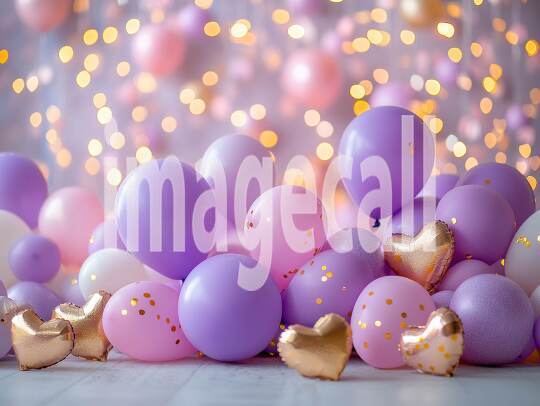 CB0003 - Pastel Purple Gold Balloon Celebration (5)- Destiny Backdrops