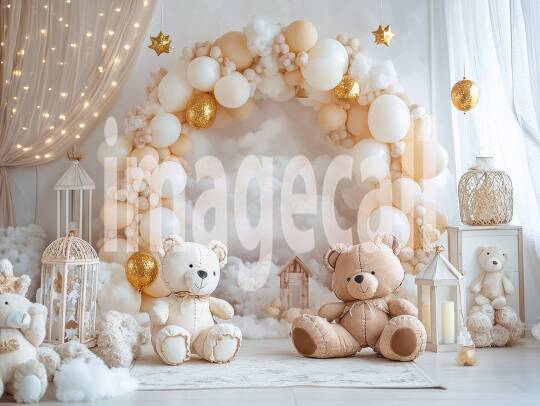 CB0004 - Pastel Cream Gold Balloon Celebration (10)- Destiny Backdrops