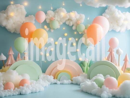 CB0005 - Pastel Blue Colored Balloon Celebration (1)- Destiny Backdrops