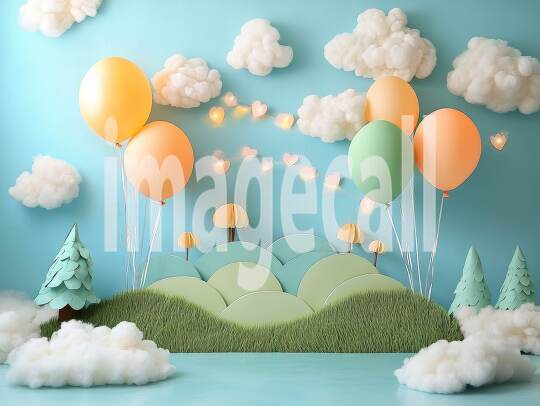 CB0005 - Pastel Blue Colored Balloon Celebration (13)- Destiny Backdrops