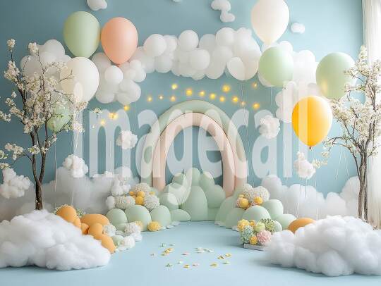 CB0005 - Pastel Blue Colored Balloon Celebration (14)- Destiny Backdrops