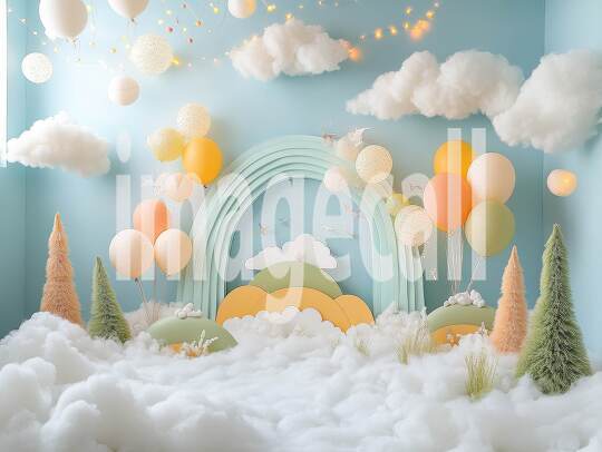 CB0005 - Pastel Blue Colored Balloon Celebration (16)- Destiny Backdrops
