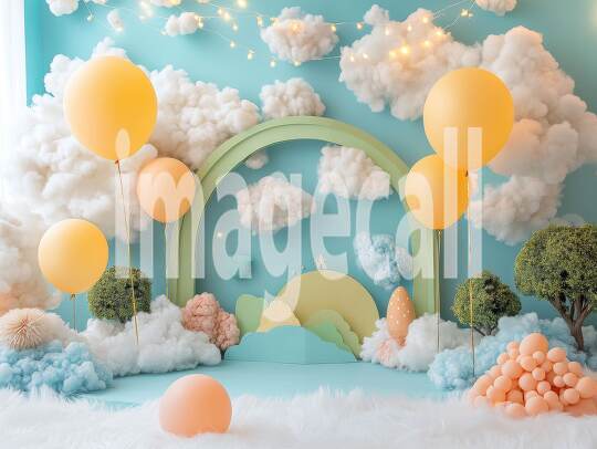 CB0005 - Pastel Blue Colored Balloon Celebration (18)- Destiny Backdrops