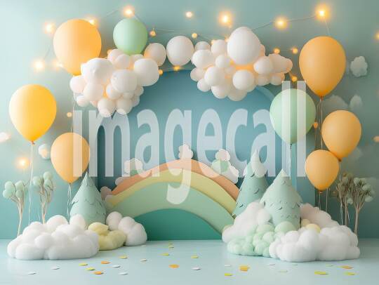 CB0005 - Pastel Blue Colored Balloon Celebration (19)- Destiny Backdrops