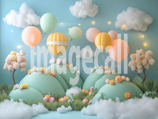 CB0005 - Pastel Blue Colored Balloon Celebration (9)- Destiny Backdrops
