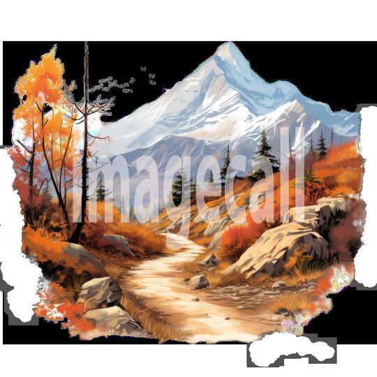Clipart Autumn Mountain Paths 12 - 300dpi