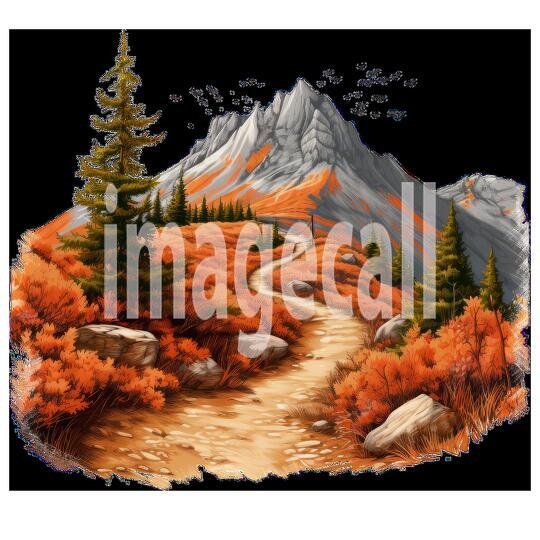 Clipart Autumn Mountain Paths 13 - 300dpi