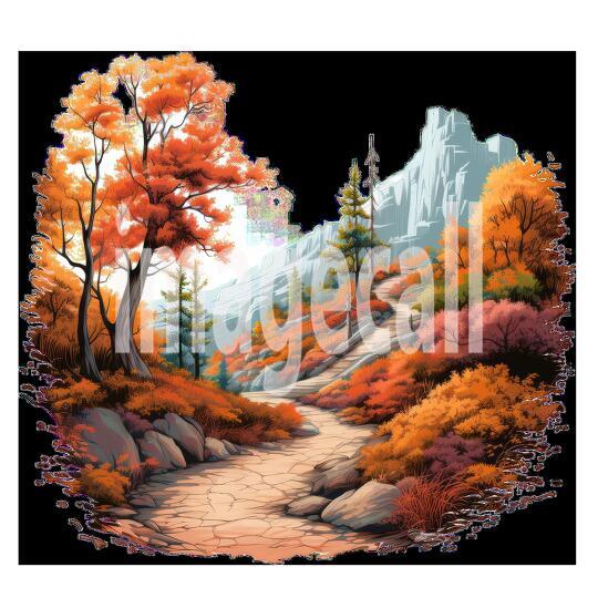 Clipart Autumn Mountain Paths 14 - 300dpi