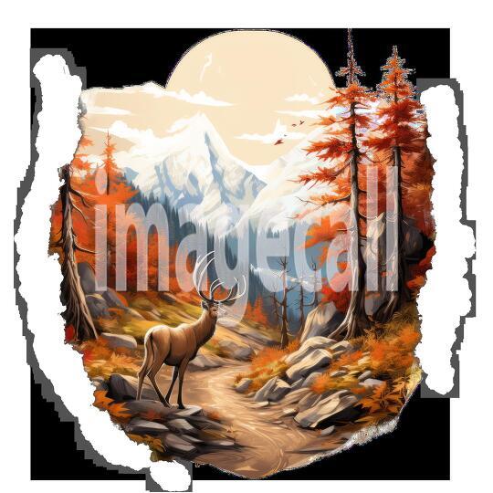 Clipart Autumn Mountain Paths 15 - 300dpi