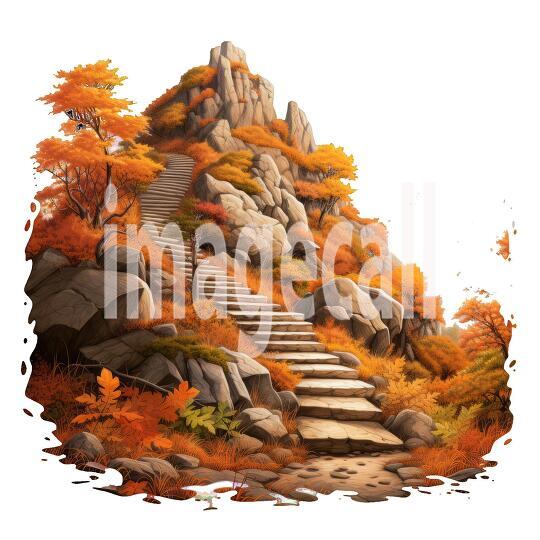 Clipart Autumn Mountain Paths 16 - 300dpi