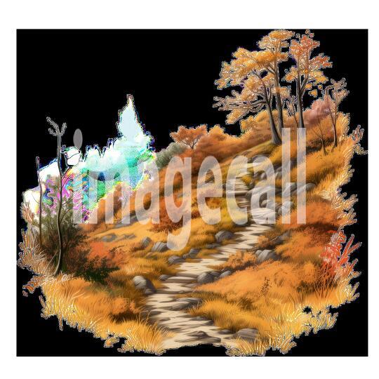 Clipart Autumn Mountain Paths 17 - 300dpi