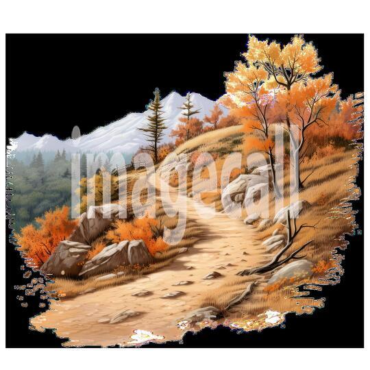 Clipart Autumn Mountain Paths 18 - 300dpi