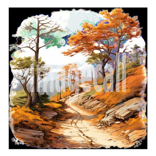 Clipart Autumn Mountain Paths 19 - 300dpi