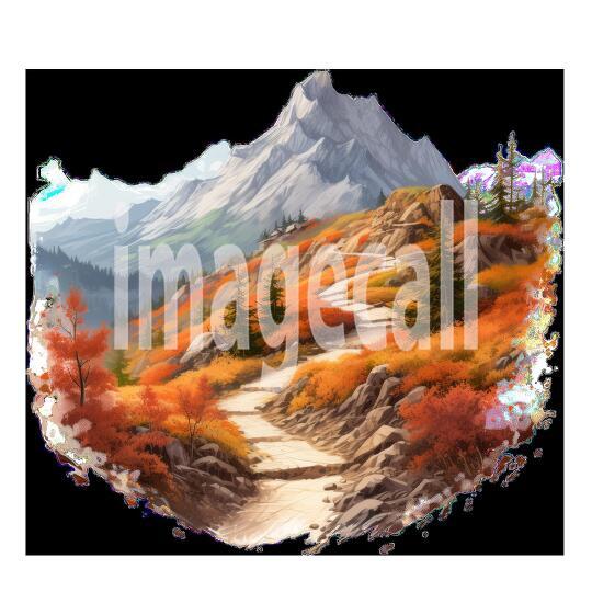 Clipart Autumn Mountain Paths 20 - 300dpi