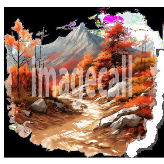 Clipart Autumn Mountain Paths 4 - 300dpi