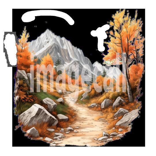 Clipart Autumn Mountain Paths 7 - 300dpi