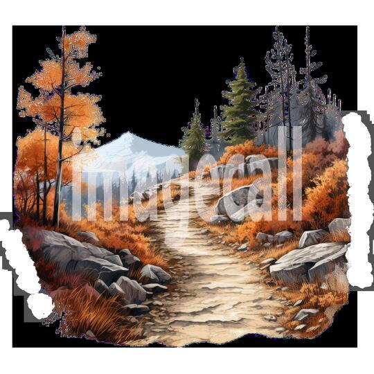Clipart Autumn Mountain Paths 8 - 300dpi