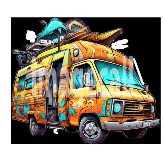 Clipart Camper Vans 10 - 300dpi