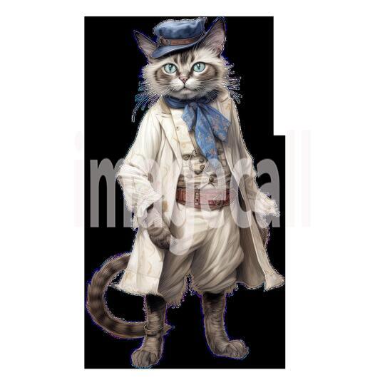 Clipart Cats In Clothes 11 - 300dpi