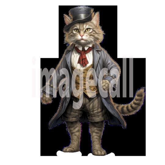 Clipart Cats In Clothes 18 - 300dpi