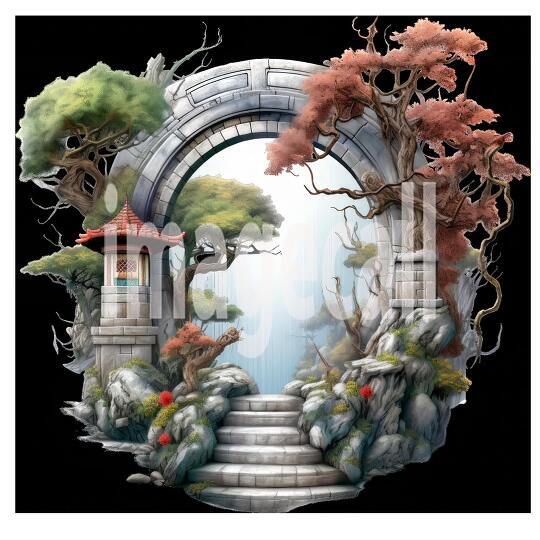 Clipart Chinese Moon Doors 11300dpi