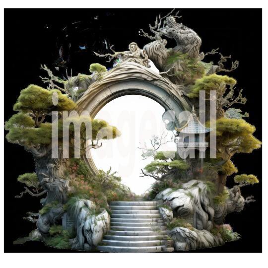 Clipart Chinese Moon Doors 12300dpi